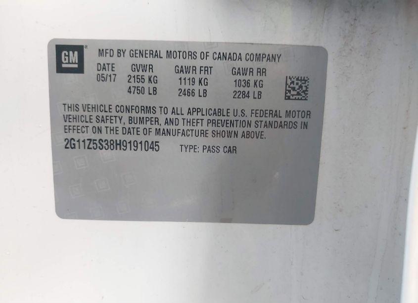 Photo 9 of 2017 Chevrolet Impala LS (VIN 2G11Z5S38H9191045)