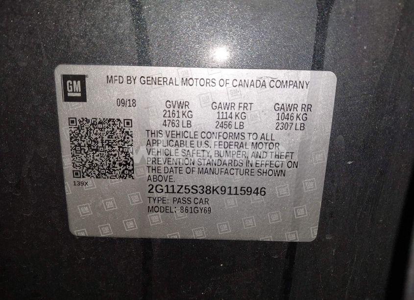 Photo 9 of 2019 Chevrolet Impala LT (VIN 2G11Z5S38K9115946)