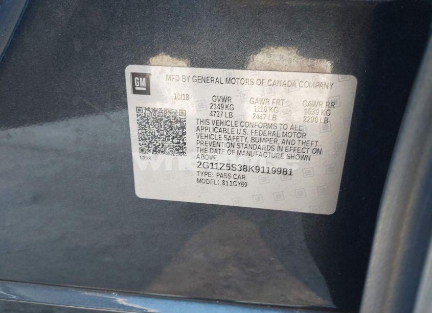 Photo 9 of 2019 Chevrolet Impala LT (VIN 2G11Z5S38K9119981)