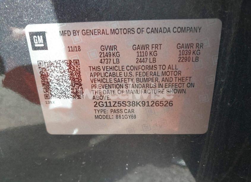 Photo 9 of 2019 Chevrolet Impala LT (VIN 2G11Z5S38K9126526)