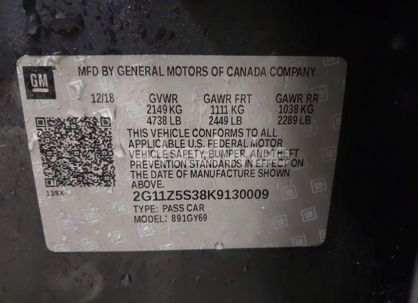 Photo 9 of 2019 Chevrolet Impala LT (VIN 2G11Z5S38K9130009)