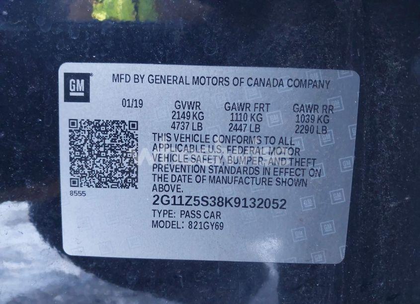 Photo 9 of 2019 Chevrolet Impala LT (VIN 2G11Z5S38K9132052)