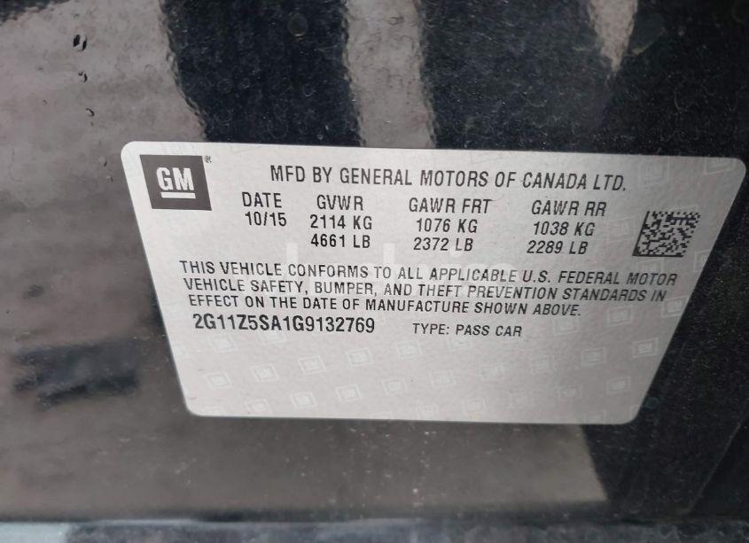 Photo 9 of 2016 Chevrolet Impala LS (VIN 2G11Z5SA1G9132769)