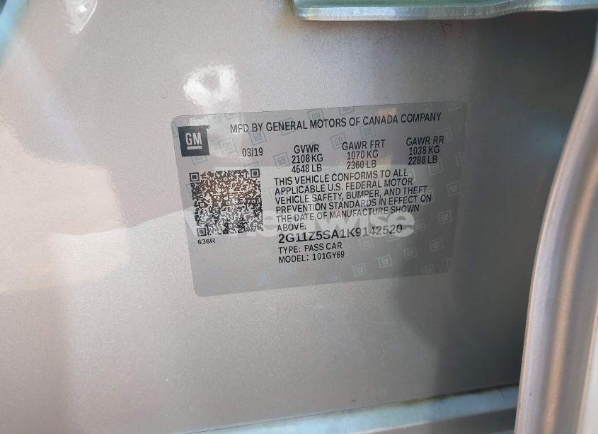 Photo 9 of 2019 Chevrolet Impala LT (VIN 2G11Z5SA1K9142520)