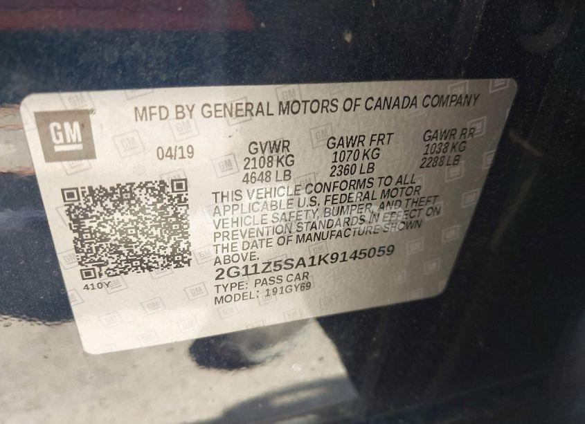 Photo 9 of 2019 Chevrolet Impala LT (VIN 2G11Z5SA1K9145059)