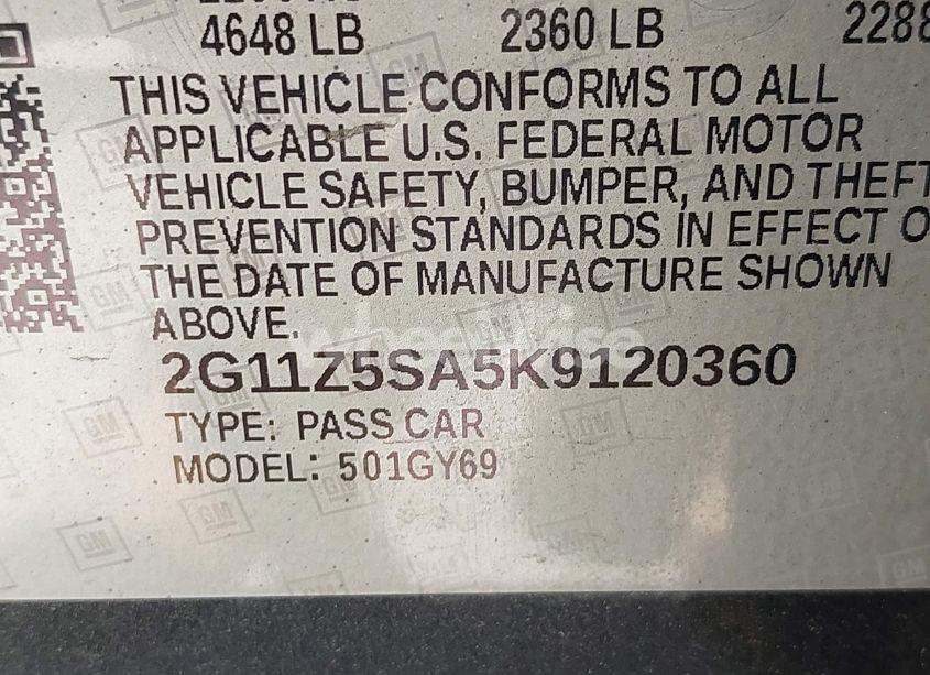 Photo 9 of 2019 Chevrolet Impala LT (VIN 2G11Z5SA5K9120360)