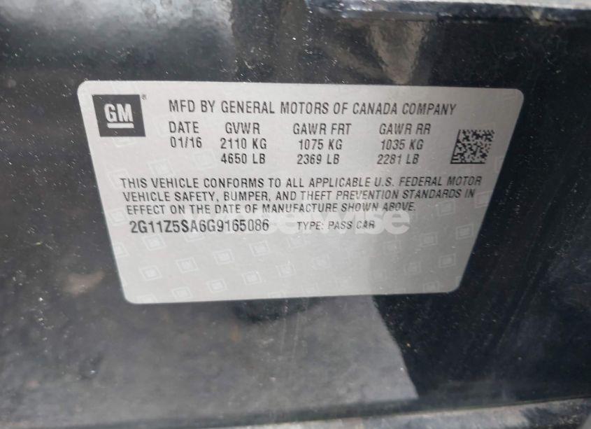 Photo 9 of 2016 Chevrolet Impala LS (VIN 2G11Z5SA6G9165086)