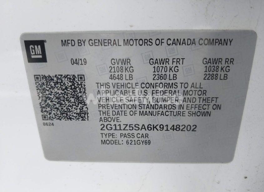 Photo 9 of 2019 Chevrolet Impala LT (VIN 2G11Z5SA6K9148202)