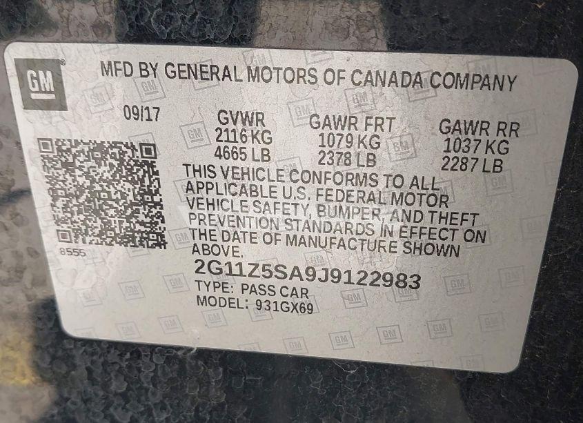 Photo 9 of 2018 Chevrolet Impala LS (VIN 2G11Z5SA9J9122983)