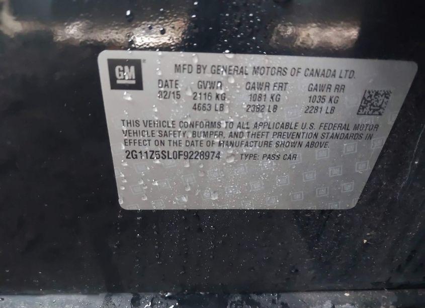 Photo 9 of 2015 Chevrolet Impala LS (VIN 2G11Z5SL0F9228974)