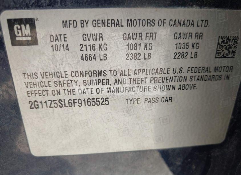 Photo 9 of 2015 Chevrolet Impala LS (VIN 2G11Z5SL6F9165525)