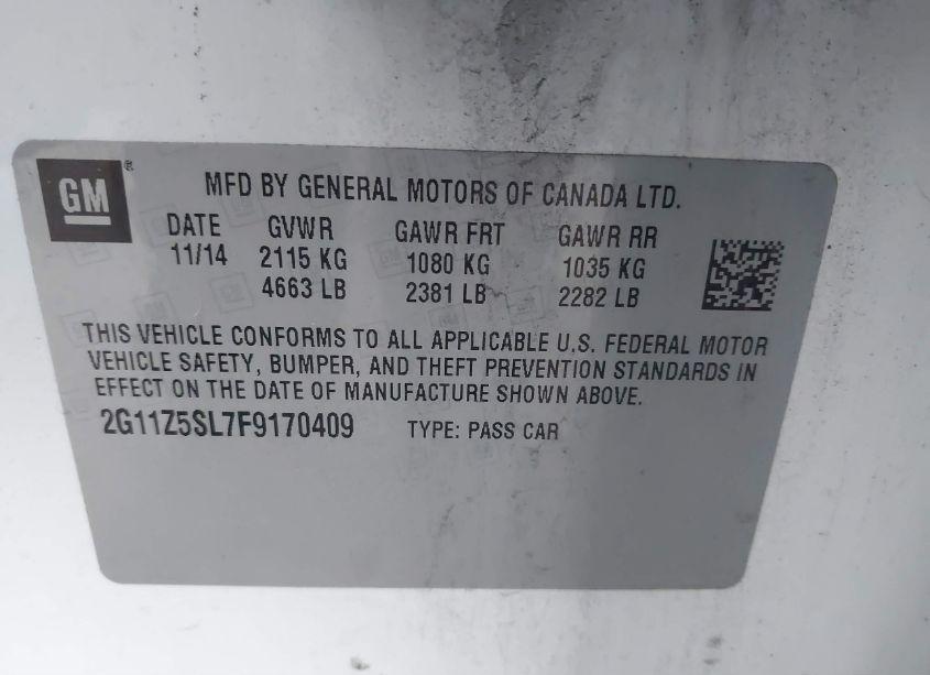 Photo 9 of 2015 Chevrolet Impala LS (VIN 2G11Z5SL7F9170409)