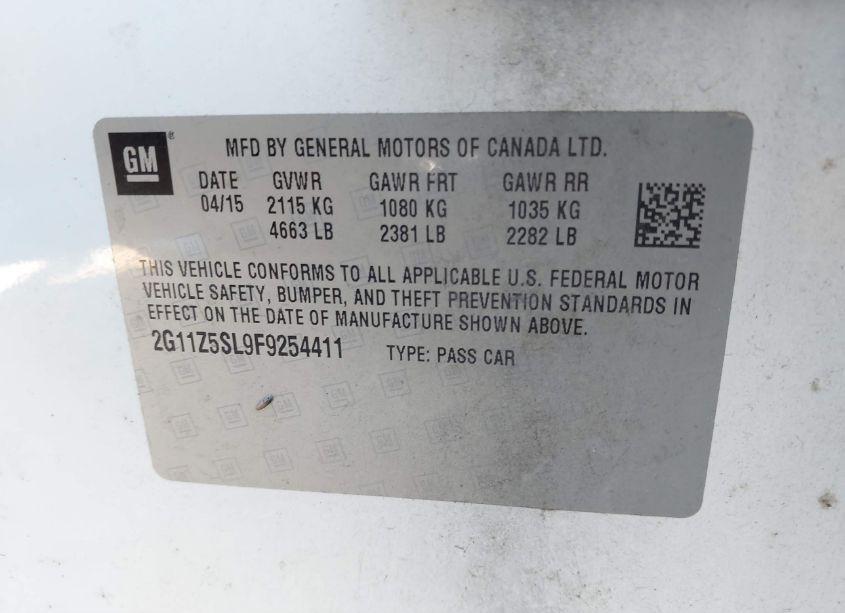 Photo 9 of 2015 Chevrolet Impala LS (VIN 2G11Z5SL9F9254411)