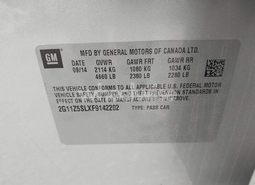 Photo 9 of 2015 Chevrolet Impala LS (VIN 2G11Z5SLXF9142202)