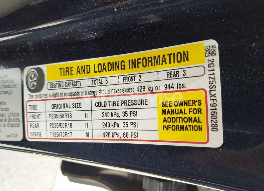 Photo 9 of 2015 Chevrolet Impala LS (VIN 2G11Z5SLXF9160280)