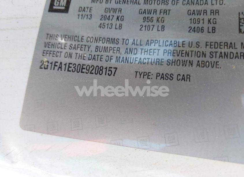 Photo 9 of 2014 Chevrolet Camaro 2LS (VIN 2G1FA1E30E9208157)