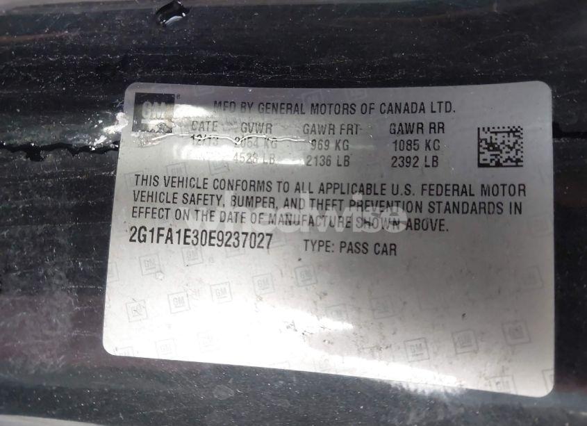 Photo 9 of 2014 Chevrolet Camaro 2LS (VIN 2G1FA1E30E9237027)