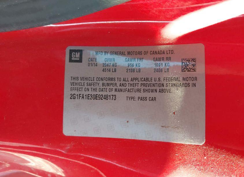 Photo 9 of 2014 Chevrolet Camaro 2LS (VIN 2G1FA1E30E9248173)