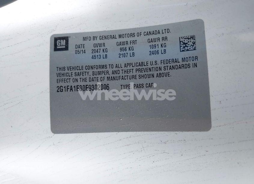 Photo 9 of 2014 Chevrolet Camaro 2LS (VIN 2G1FA1E30E9302006)