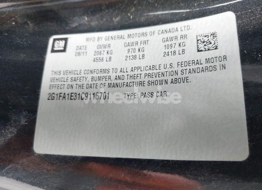 Photo 9 of 2012 Chevrolet Camaro 2LS (VIN 2G1FA1E31C9116701)