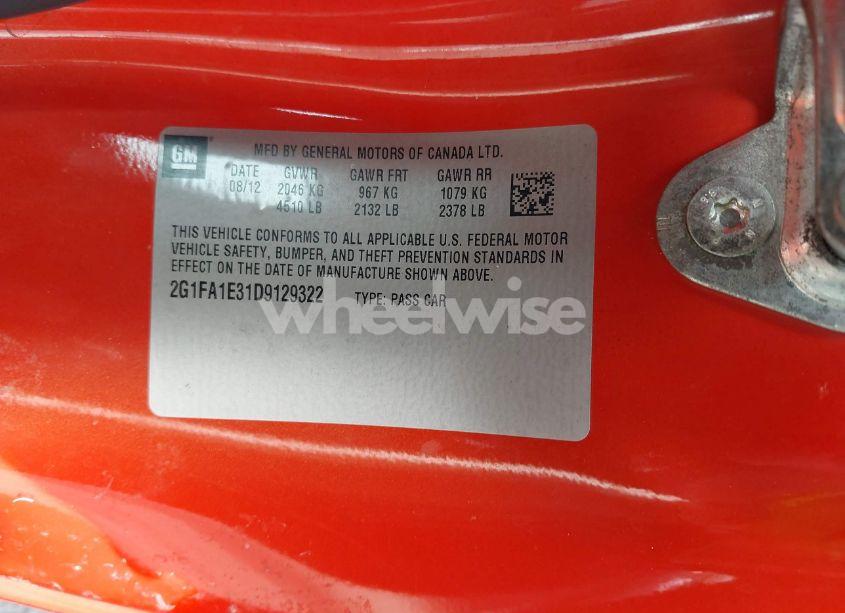 Photo 9 of 2013 Chevrolet Camaro 2LS (VIN 2G1FA1E31D9129322)