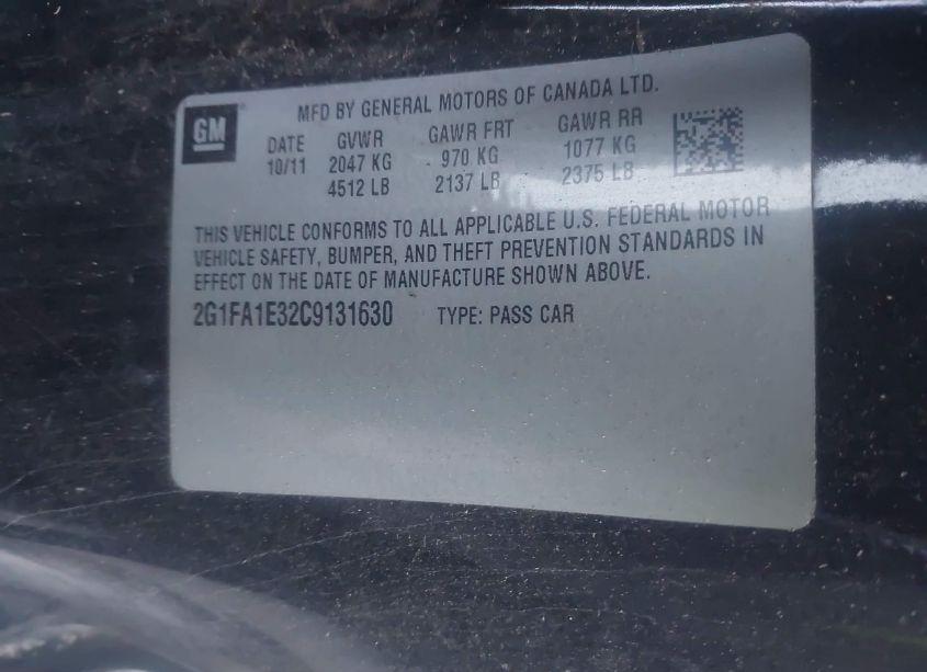 Photo 9 of 2012 Chevrolet Camaro 2LS (VIN 2G1FA1E32C9131630)