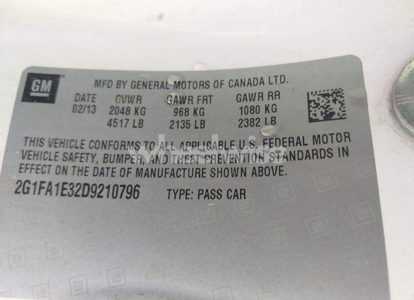 Photo 9 of 2013 Chevrolet Camaro LS (VIN 2G1FA1E32D9210796)