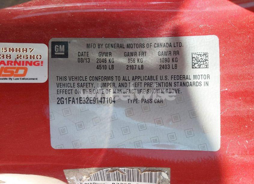 Photo 9 of 2014 Chevrolet Camaro 2LS (VIN 2G1FA1E32E9147104)