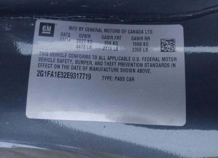 Photo 9 of 2014 Chevrolet Camaro 2LS (VIN 2G1FA1E32E9317719)