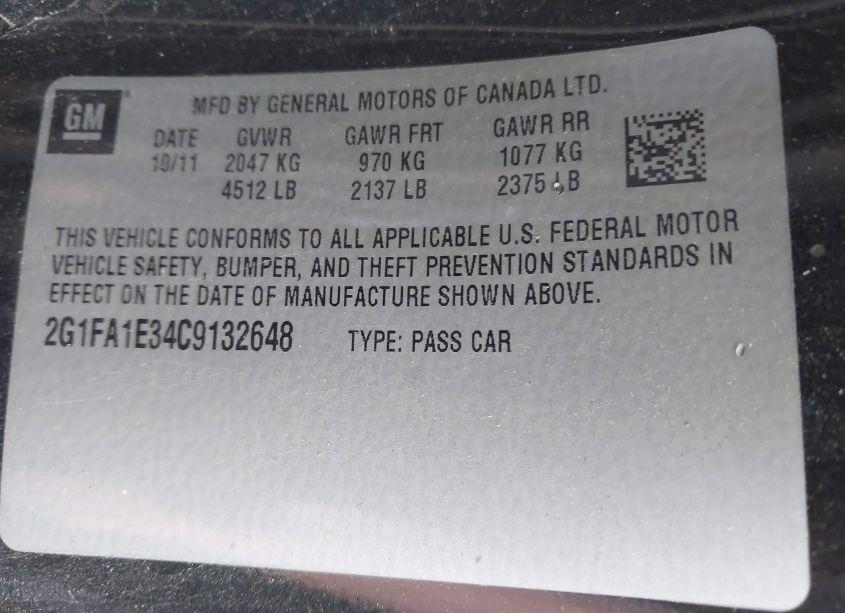 Photo 9 of 2012 Chevrolet Camaro 2LS (VIN 2G1FA1E34C9132648)