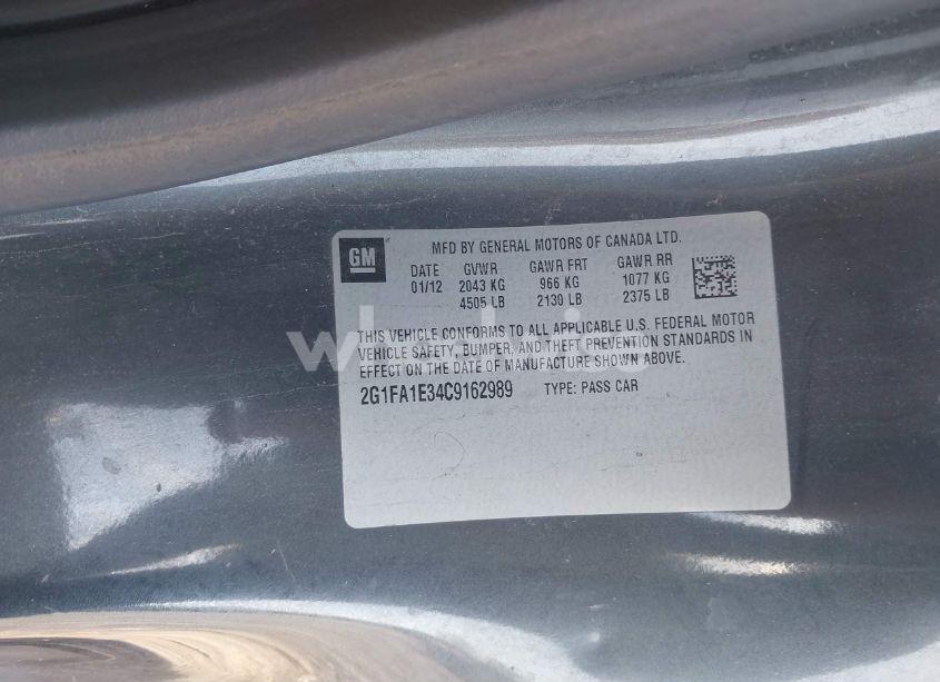 Photo 9 of 2012 Chevrolet Camaro 2LS (VIN 2G1FA1E34C9162989)