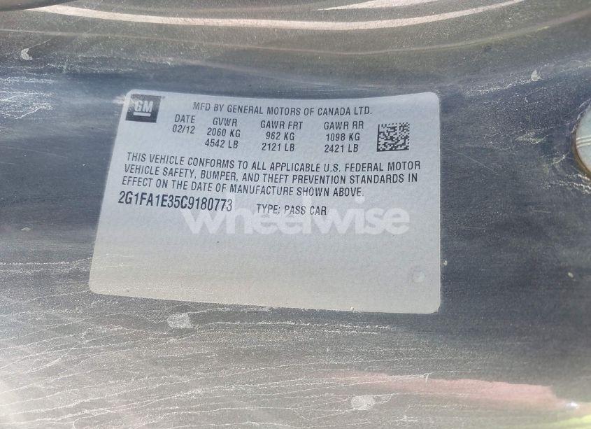 Photo 9 of 2012 Chevrolet Camaro 2LS (VIN 2G1FA1E35C9180773)