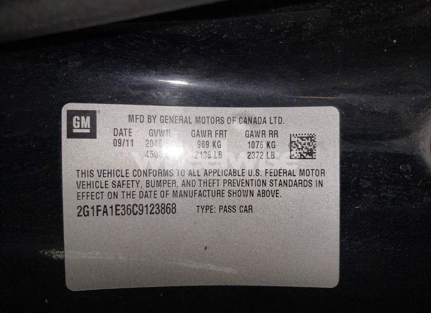 Photo 9 of 2012 Chevrolet Camaro 2LS (VIN 2G1FA1E36C9123868)