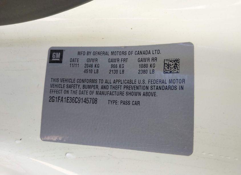 Photo 9 of 2012 Chevrolet Camaro 2LS (VIN 2G1FA1E36C9145708)