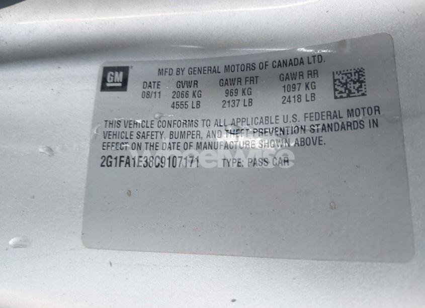 Photo 9 of 2012 Chevrolet Camaro 2LS (VIN 2G1FA1E38C9107171)