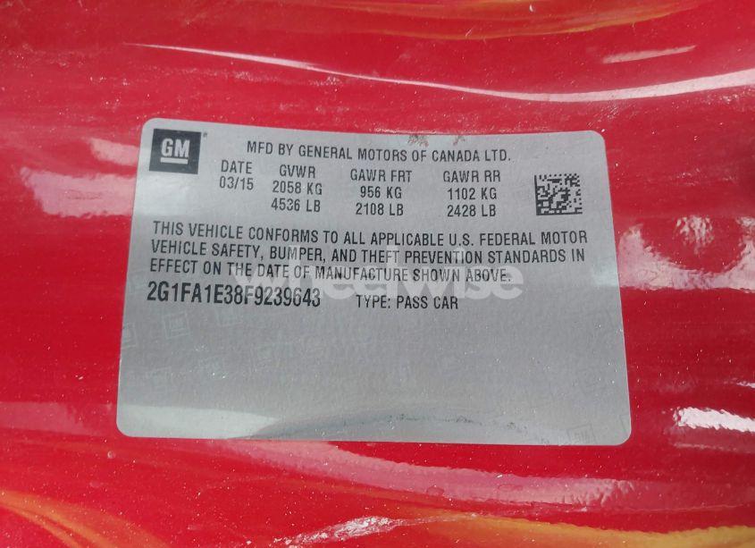 Photo 9 of 2015 Chevrolet Camaro 1LS (VIN 2G1FA1E38F9239643)