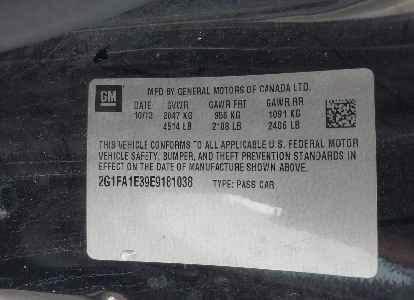 Photo 9 of 2014 Chevrolet Camaro 2LS (VIN 2G1FA1E39E9181038)