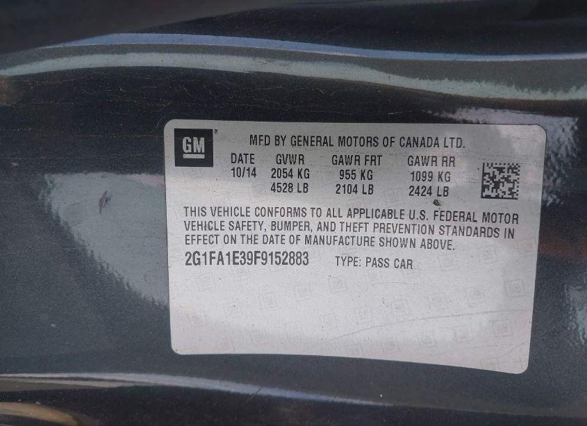 Photo 9 of 2015 Chevrolet Camaro 1LS (VIN 2G1FA1E39F9152883)