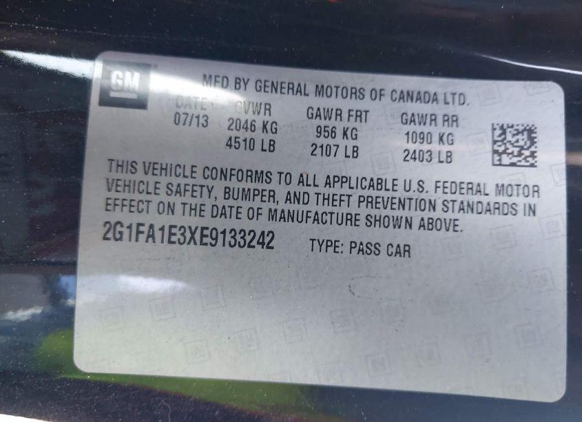 Photo 9 of 2014 Chevrolet Camaro 2LS (VIN 2G1FA1E3XE9133242)