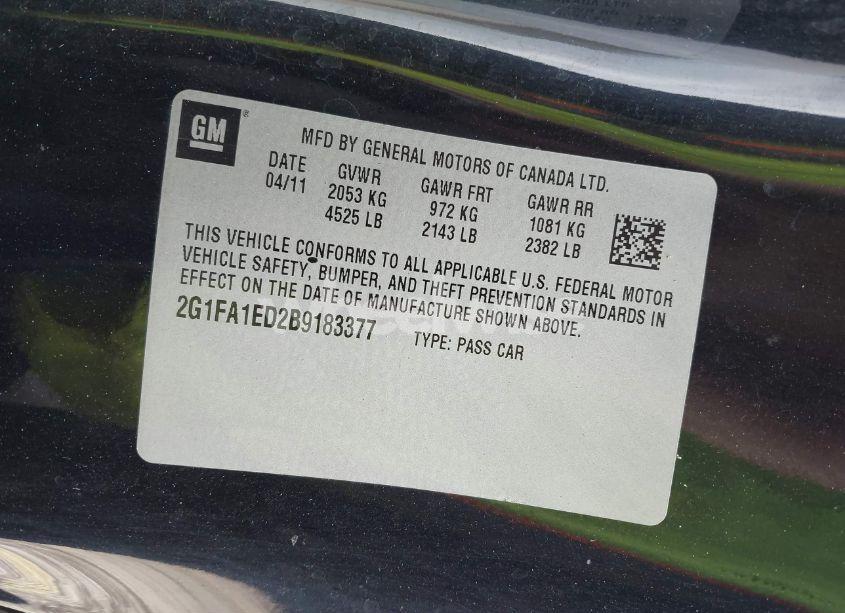 Photo 9 of 2011 Chevrolet Camaro 2LS (VIN 2G1FA1ED2B9183377)