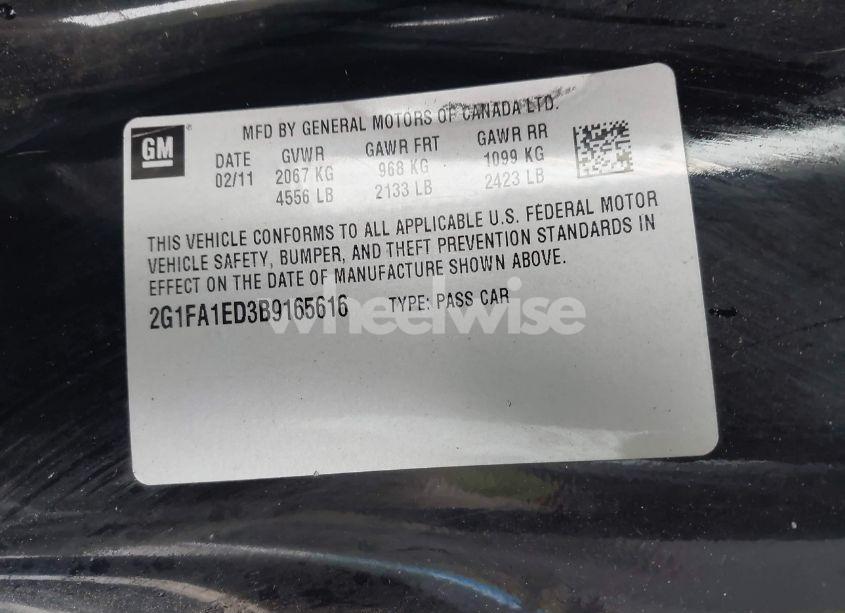 Photo 9 of 2011 Chevrolet Camaro 2LS (VIN 2G1FA1ED3B9165616)