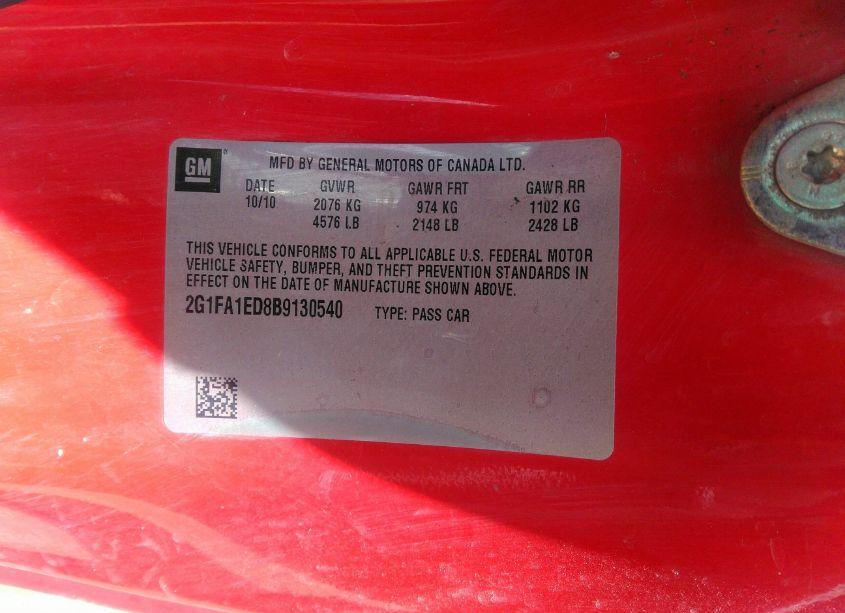 Photo 9 of 2011 Chevrolet Camaro 2LS (VIN 2G1FA1ED8B9130540)