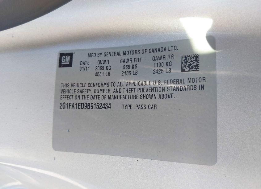 Photo 9 of 2011 Chevrolet Camaro 2LS (VIN 2G1FA1ED9B9152434)