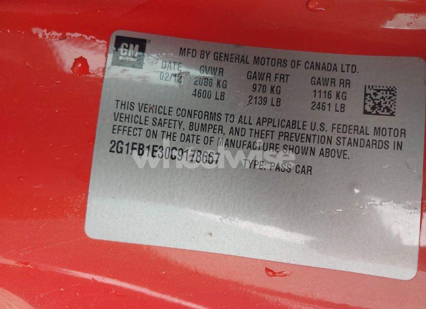 Photo 9 of 2012 Chevrolet Camaro 1LT (VIN 2G1FB1E30C9178667)