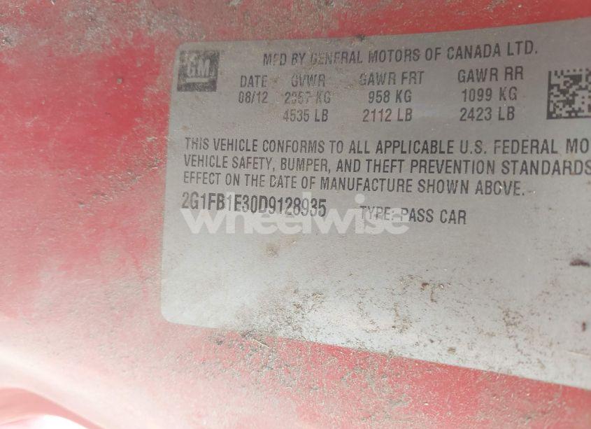 Photo 9 of 2013 Chevrolet Camaro 1LT (VIN 2G1FB1E30D9128935)