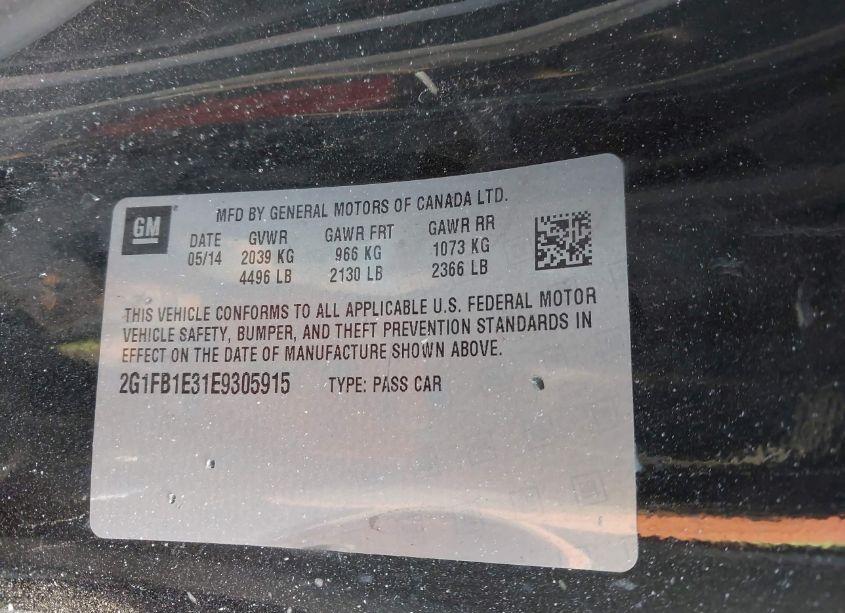 Photo 9 of 2014 Chevrolet Camaro 1LT (VIN 2G1FB1E31E9305915)