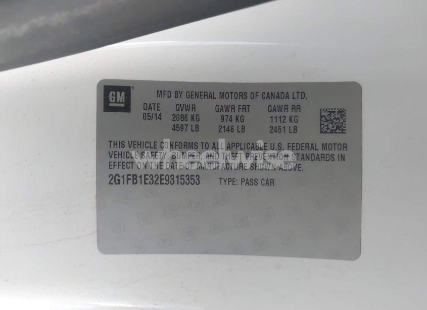 Photo 9 of 2014 Chevrolet Camaro 1LT (VIN 2G1FB1E32E9315353)