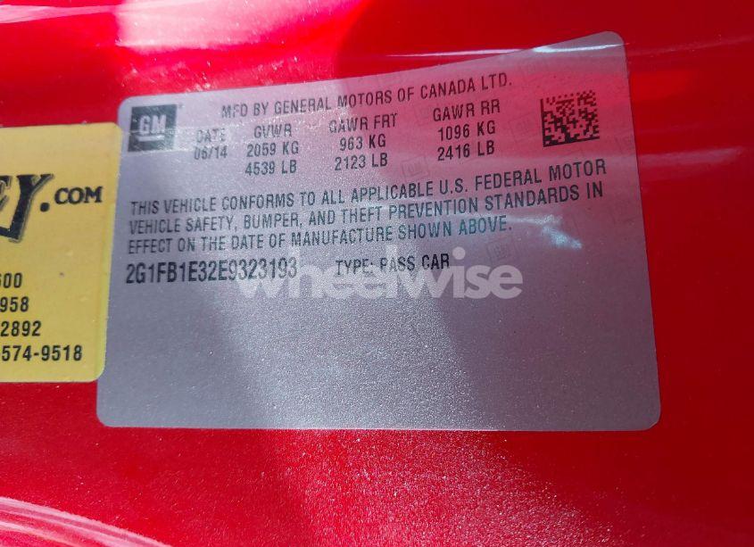 Photo 9 of 2014 Chevrolet Camaro 1LT (VIN 2G1FB1E32E9323193)