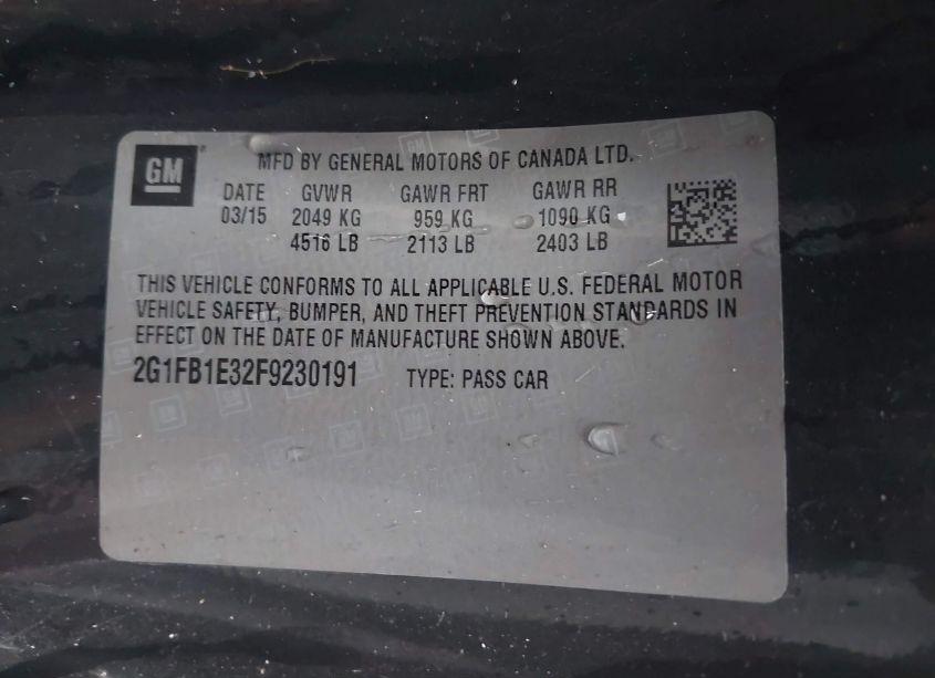 Photo 9 of 2015 Chevrolet Camaro 2LS (VIN 2G1FB1E32F9230191)