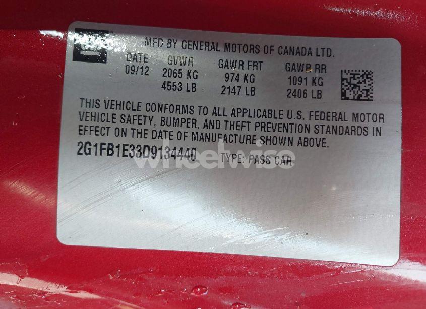 Photo 9 of 2013 Chevrolet Camaro 1LT (VIN 2G1FB1E33D9134440)